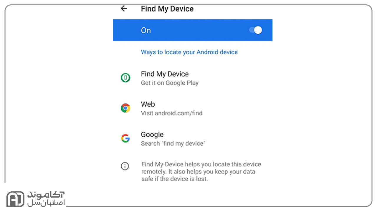 استفاده از سرویس Google Find My Device برای باز کردن قفل گوشی سامسونگ